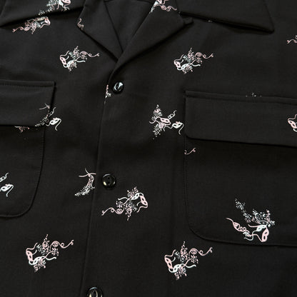 Long Sleeve Print Shirt "Harlequin Mask"/ヴィンテージスタイルプリントシャツ"Harlequin Mask"