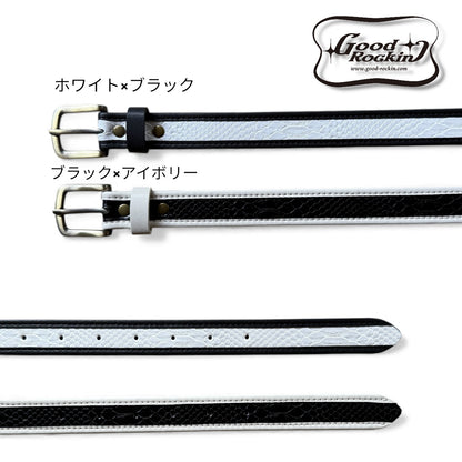Twotone skinny  Belt / ツートンカラーパイピングスキニーベルト