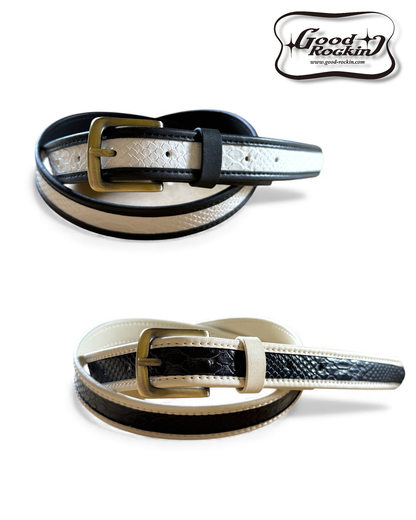 Twotone skinny  Belt / ツートンカラーパイピングスキニーベルト