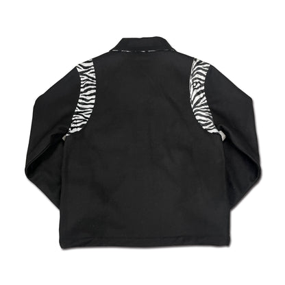 ブラック&ゼブラショートカーコート/Black&Zebra Melton Car Coat