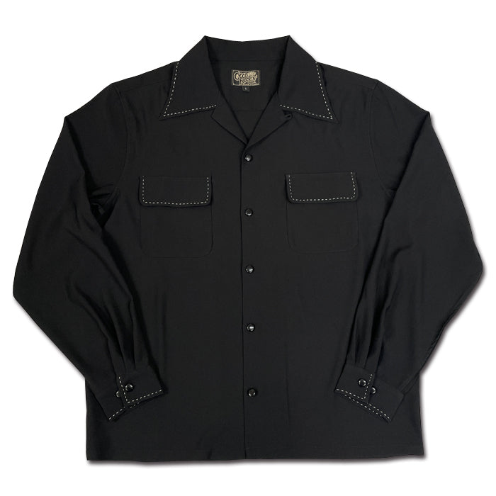 Long Sleeve 50's Style Hand Stitch Shirts ”Black