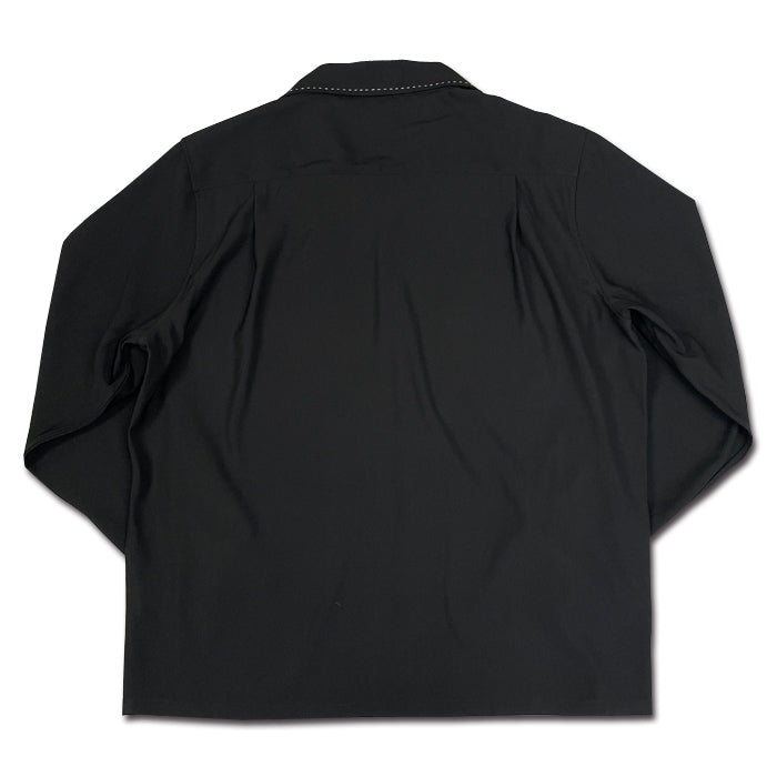 Long Sleeve 50's Style Hand Stitch Shirts  ”Black