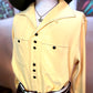 Long Sleeve Triple Button  Hand Stitch Shirts ”Mustard＆Black"/長袖ハンドステッチトリプルボタンイタリアンカラーシャツ"マスタード＆ブラックステッチ"