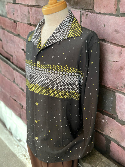 Long Sleeve Rayon Print Shirt「Polka Dots」/長袖レーヨンプリントシャツ「ポルカドット」