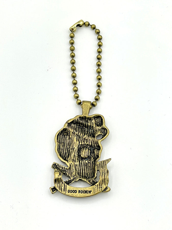 Brass Ball Chain Key Ring・Rock'n'Roll Skul/ブラスボールチェーンキーホルダー