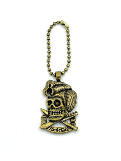 Brass Ball Chain Key Ring・Rock'n'Roll Skul/ブラスボールチェーンキーホルダー