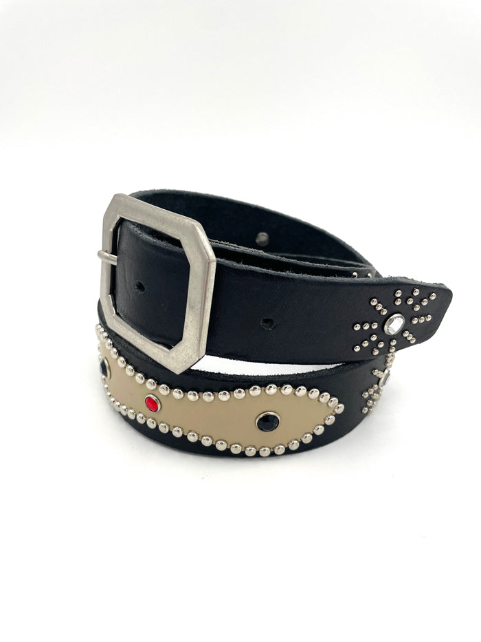 Vintage Style Leather Studs Belt/Vintage Style Leather Studs Belt