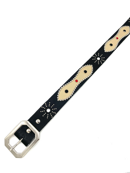 Vintage Style Leather Studs Belt/Vintage Style Leather Studs Belt