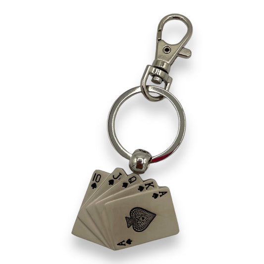 Card Key Ring/Royal Straight Flush Keychain