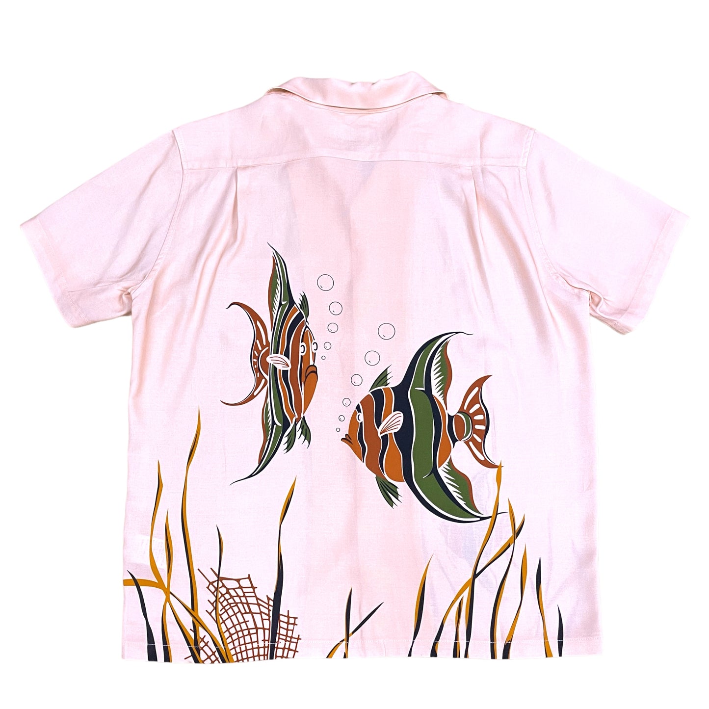 Short Sleeve Rayon Print Shirt 「Tropical fish・Pink」/半袖レーヨンプリントシャツ「トロピカルフィッシュ・ピンク」