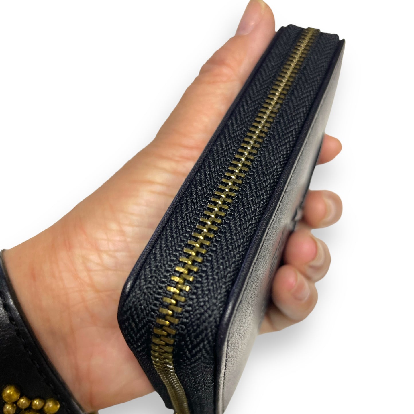 Leather Small Round Zip Wallet "Rock'n'Roll"/レザーエンボススモールラウンドジップウォレット"ロックンロール"