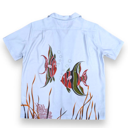 Short Sleeve Rayon Print Shirt 「Tropical fish・LIGHT BLUE」/半袖レーヨンプリントシャツ「トロピカルフィッシュ・ライトブルー」
