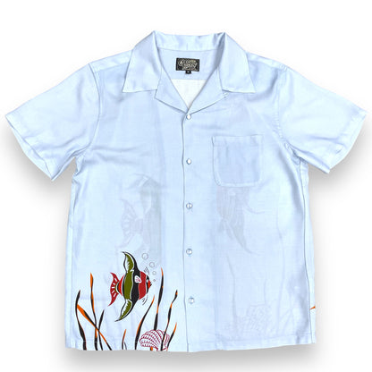 Short Sleeve Rayon Print Shirt "Tropical fish・LIGHT BLUE" / Short Sleeve Rayon Print Shirt "Tropical Fish・Light Blue"