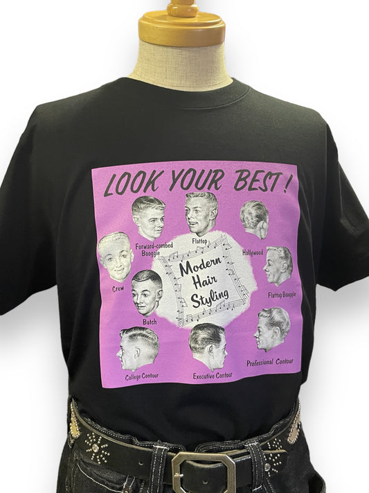 Short Sleeve Tee Shirt  GRC-317/半袖Ｔシャツ"LOOK YOUR BEST!"ブラック