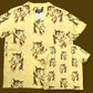 Short Sleeve Rayon Print Shirt "WOLF・Light Yellow"