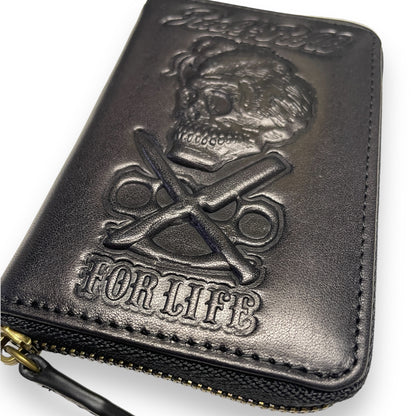 Leather Small Round Zip Wallet "Rock'n'Roll"/レザーエンボススモールラウンドジップウォレット"ロックンロール"