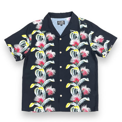 Short Sleeve Rayon Print Shirt 「Tropical Flower・Black」/半袖レーヨンプリントシャツ「トロピカルフラワー・ブラック」