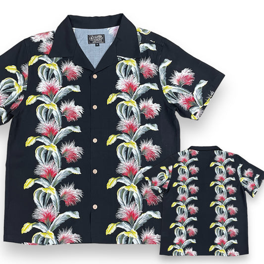 Short Sleeve Rayon Print Shirt 「Tropical Flower・Black」/半袖レーヨンプリントシャツ「トロピカルフラワー・ブラック」