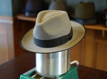 Flat Wide Brim Wool Felt Hat "TEARDROP"