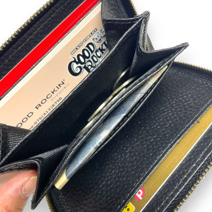 Leather Small Round Zip Wallet "Rock'n'Roll"/レザーエンボススモールラウンドジップウォレット"ロックンロール"