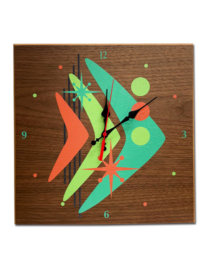 Midcentury Modern Wallclock "ATOMIC FISH"