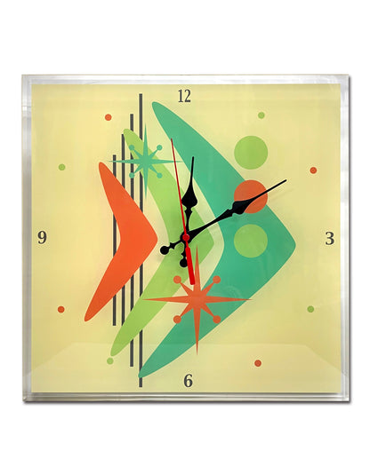 Midcentury Modern Wallclock "ATOMIC FISH"