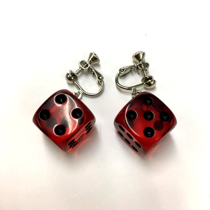 Earrings Hot Rod Dice "CLEAR DICE"