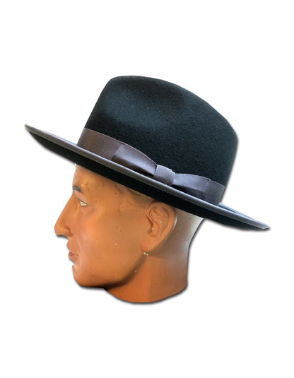 Flat Wide Brim Wool Felt Hat "TEARDROP"