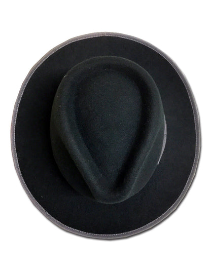 Flat Wide Brim Wool Felt Hat "TEARDROP"