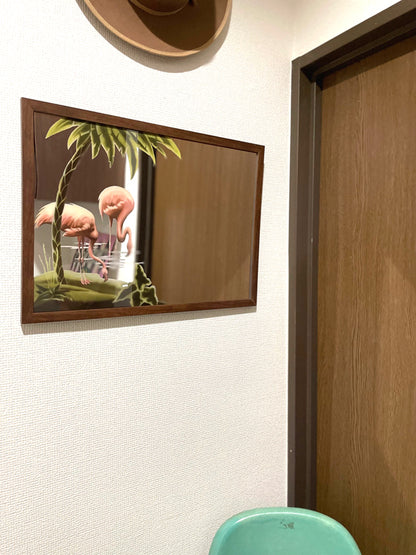 Midcentury Style Wall Deco Mirror "Flamingo"