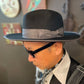 Piping Wide Brim Front Pinch Hat "BLACK"