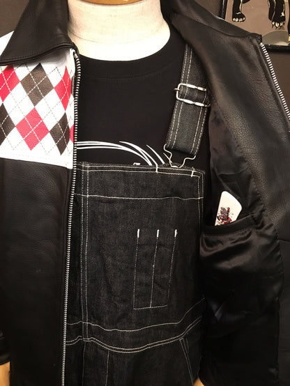 Leather Jacket "VINTAGE ARGYLE PATTERN"