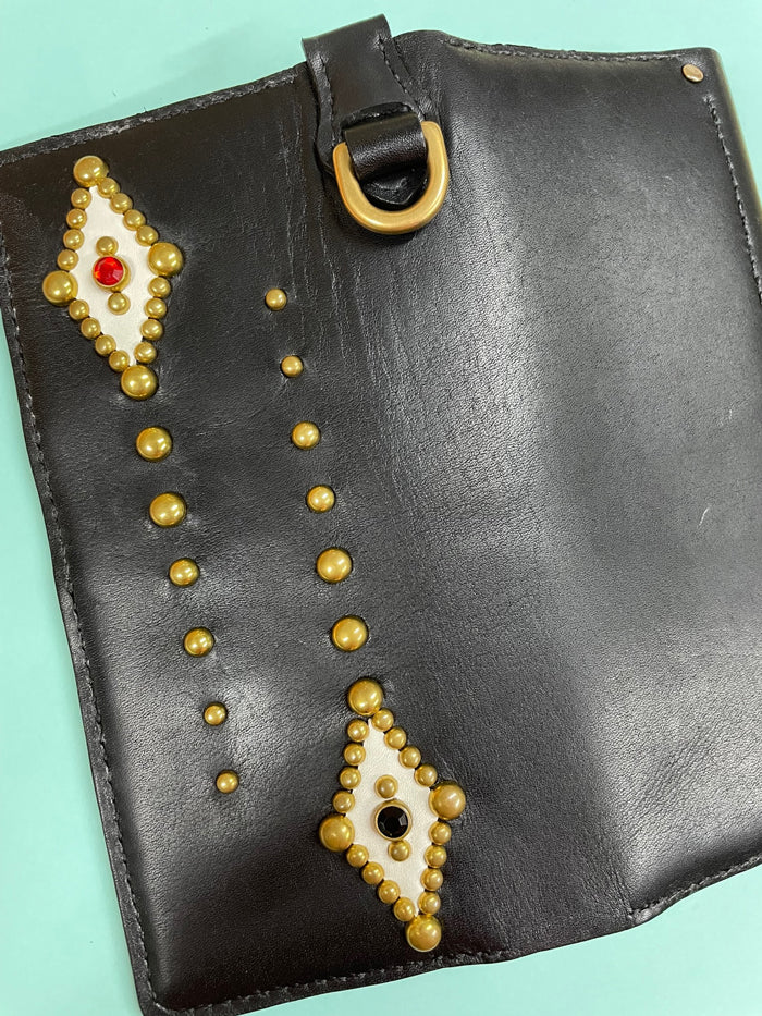 Studded on sale leather wallet