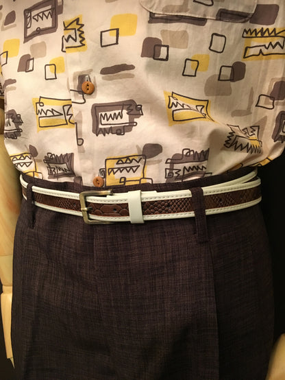 Twotone Croc Belt