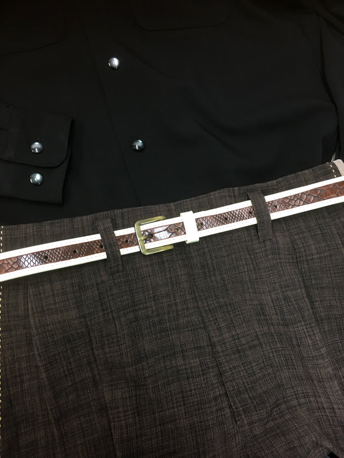 Twotone Croc Belt