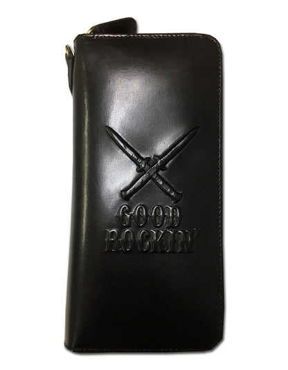 Leather Emboss Wallet "R&R SKULL"/レザーエンボスウォレット"ロックンロールスカル"