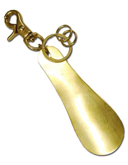 Brass Shoehorn Key Ring "Horseshoe&amp;Dice"